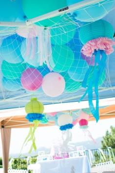 Mermaid Princess Party/ Under the Sea Party - hanging jelly fish