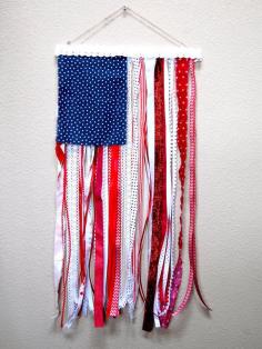 
                    
                        Ribbon and Rag U.S. Flag Rustic Wall Hanging 4th of July Decoration by NowFancyThat
                    
                
