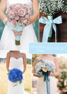 
                    
                        Your bouquet is the perfect place to add blue, especially if blue is already part of your color scheme! Either wrap the stems in blue or tuck one small blue flower into your arrangement. #somethingblueideas
                    
                