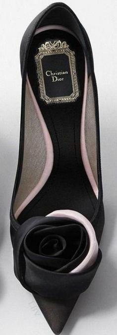 #Dior black Pumps Chiffron Rose