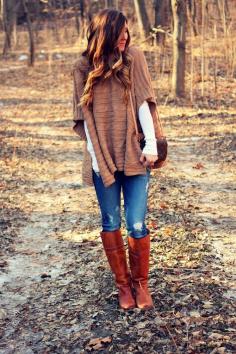 Cella Jane | Style, Fashion & Beauty: Forest Fun // I love this poncho outfit.