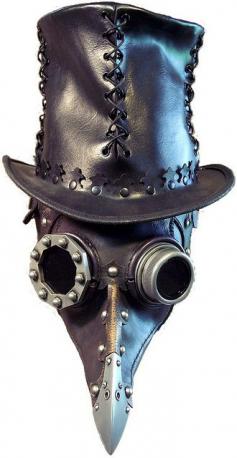 steampunk mask | steampunk plague doctor mask and stitched leather top hat by charlotte ...