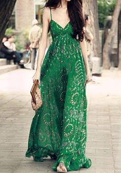 
                    
                        Green Printed Maxi Dress
                    
                