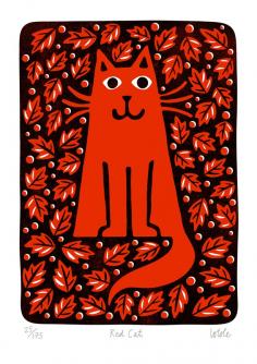 Red Cat by Lo Cole  Limited Edition Print by imaginarypress, #cute cats #Baby Cats| http://babycutelittlecatsaustyn.blogspot.com