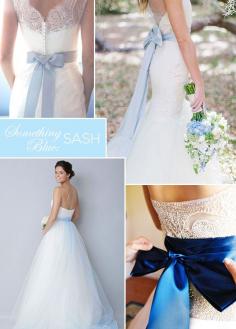 
                    
                        A blue sash tied around your waist adds the perfect contrast against an all white dress. Something Blue, Wedding Ideas
                    
                