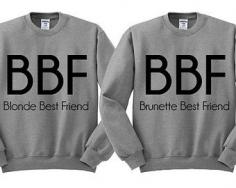Grey Crewneck Blonde Best Friend Brunette Best Friend Sweatshirt Sweater Jumper Pullover
