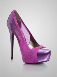 Purple high heel pump