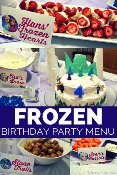 Frozen Party Menu