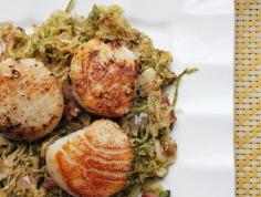 Seared Scallops with Pancetta and Brussels Sprouts | Serious Eats: Recipes - Mobile Beta!"