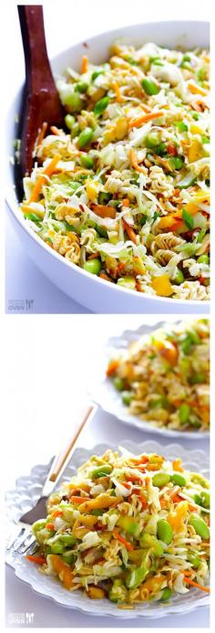 Crunchy Asian Ramen Noodle Salad -~ ready to go in 10 min, and modernized with fresher ingredients!    NUM