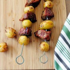 Steak Potato Kebobs  Steak and Potato Kebabs; add mushrooms, onion, green pepper