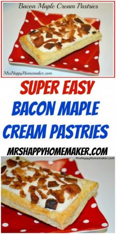 
                    
                        These Bacon Maple Cream Pastries are unbelievably easy! On top of that, their sweet & salty mix is insanely delicious. Guaranteed to be an instant favorite! | MrsHappyHomemaker... @thathousewife
                    
                