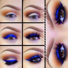That brightest blue liner though! Perfect for using Urban Decay's naked palette plus the electric blue liner for this to die for look! #beauty #inspiration #GetElectricwithUD