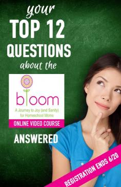 
                    
                        Got questions about the "bloom: A Journey to Joy" Video Course"? We've got answers. Here are the top 12 questions asked, answered by "bloom" instructor Alicia Michelle. Registration closes 6/20 at midnight for this life-changing course!
                    
                