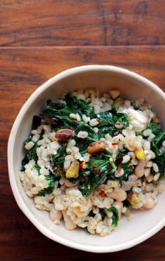 This Barley Salad with Kale, Pistachios and Feta is a great summer side dish or perfect for a light dinner!