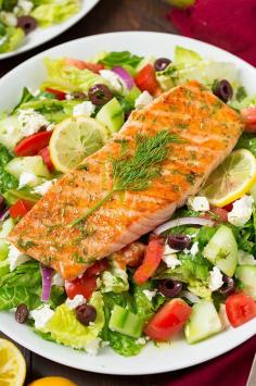 
                    
                        Greek Salmon Salad with Lemon Dill Vinaigrette | Cooking Classy
                    
                