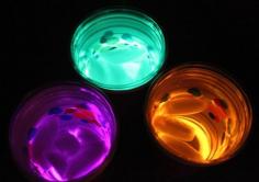 Glow in the dark cups! Put cracked glow stick in bottom of red solo cup, then stack clear plastic cup on top of it.