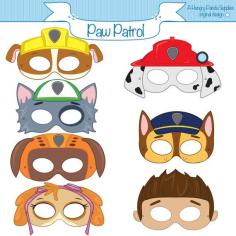 Paw Patrol Inspired Printable Character Party Masks, printable masks ...
