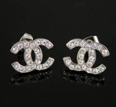 Chanel Earrings Silver Double C | Felsic - Jewelry on ArtFire On Sale only $19.99