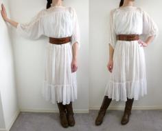
                    
                        Vintage 70s white gauze & lace prairie dress #boho #western
                    
                