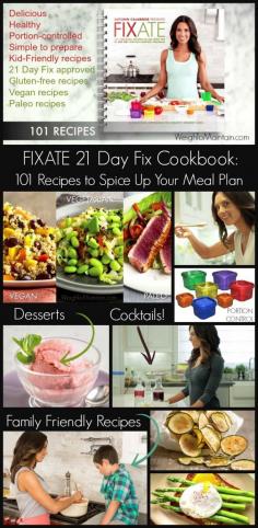 
                    
                        FIXATE, the 21 Day Fix Cookbook by Autumn Calabrese, spices up your meal plan with 101 healthy recipes. Designed for 21 Day Fix and Fix Extreme programs. Review by Weigh To Maintain.com #21DayFix #Fixate
                    
                