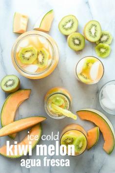 
                    
                        Super-refreshing melon and kiwi agua fresca. Simple to make and perfect for your outdoor summer parties | Foodness Gracious
                    
                
