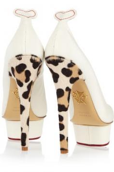 Charlotte Olympia | Love Dolly twill and calf hair pumps. Not sure where i would ever wear these but I LOVE these shoes.