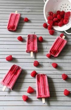 3-Ingredient Raspberry Coconut Popsicle recipe. A healthy treat for summer desserts.