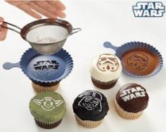 Star Wars Cupcake Stencil Set – $20 Great gadget site! Kitchen, office, gifts... This is now my new go-to gift site  #starwars #party #food