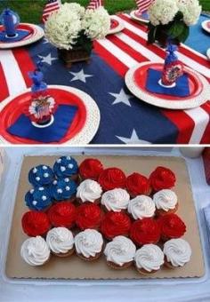 Patriotic cupcake cake