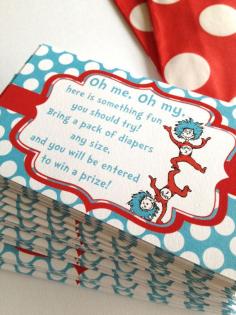 Instant Download Dr Seuss Thing 1 and 2 Twins Cat in the Hat Baby Shower Diaper Raffle Tickets