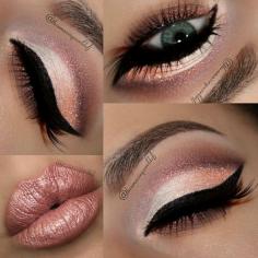Gorgeous peachy pink makeup look