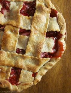Strawberry Pie with fresh strawberries in a flaky, buttery crust. Want to see how easy this pie is to make? | www.tryanythingonceculinary.co...