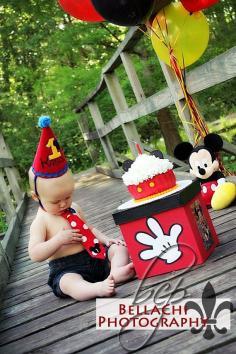 Mickey Mouse 1st smash birthday cake idea