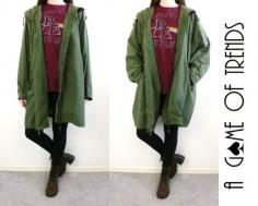 
                    
                        Vintage 90s Grunge oversized jacket anorak military green
                    
                
