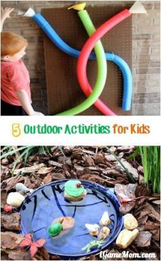 5 Fun outdoor activities for kids, from water play, to nature explore, to crazy egg confetti, ... which one would your child like?