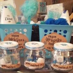 Baby Shower Prizes! Can do blue and white for a boy baby shower and pink and white for girl baby shower