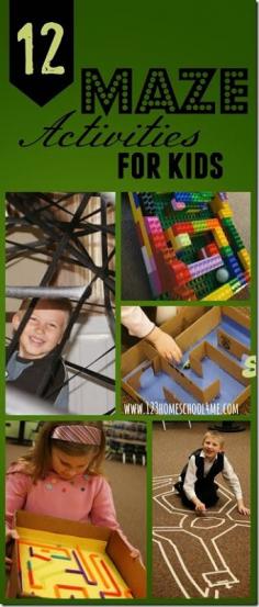 
                    
                        STEM - 12 Maze Activities for Kids (Preschool, Kindergarten, 1st-4th grade) What a fun way for kids to create these unique mazes, problems solve, and learn through play!
                    
                