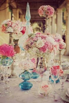 Wedding reception floral centerpieces, flowers, Vintage Wedding Inspiration Middleton Park House 9... Rustic glamorous , country elegance , vintage glamour , whimsical , boho DIY wedding style in our colors