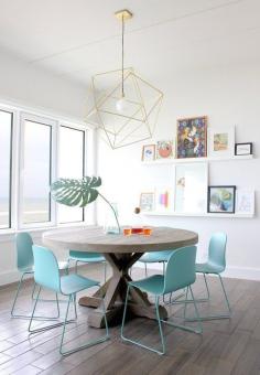 love the light fixture! modern dining / apartment therapy