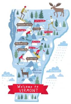 Ski Vermont map for Endless Vacation magazine by Nate Padavick