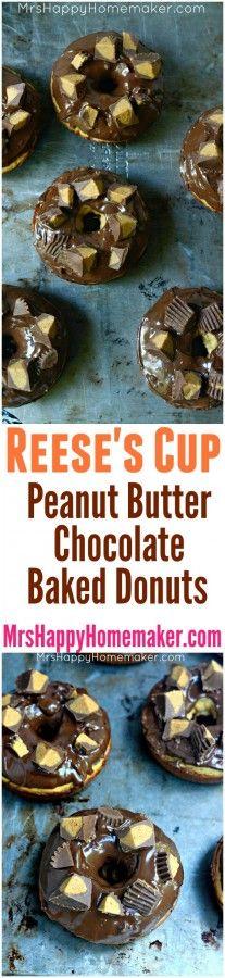 
                    
                        My Reese’s Cup Donuts are a peanut butter lovers dream! Rich baked peanut butter cake donuts glazed with milk chocolate & sprinkled with peanut butter cups! #NationalDonutDay | MrsHappyHomemaker... @thathousewife
                    
                