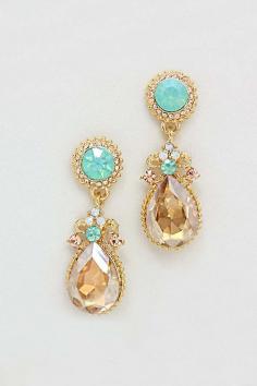
                    
                        Crystal Claudia Earrings in Mint on Champagne
                    
                