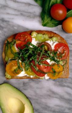 
                    
                        Caprese Avocado Toast: Avocado, Heirloom Tomatoes, & Burrata
                    
                