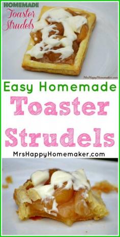
                    
                        Homemade Toaster Strudels – you can make these in large batches, & freeze them for easy breakfasts in the morning time! You won’t believe how EASY they are! | MrsHappyHomemaker... @thathousewife
                    
                