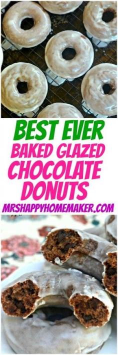 
                    
                        Looking for a great baked donut recipe? Look no further because these Baked Glazed Chocolate Donuts are the BEST EVER! They’re oh so easy & extremely yummy! | MrsHappyHomemaker... @thathousewife
                    
                