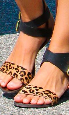 leopard print flat sandals