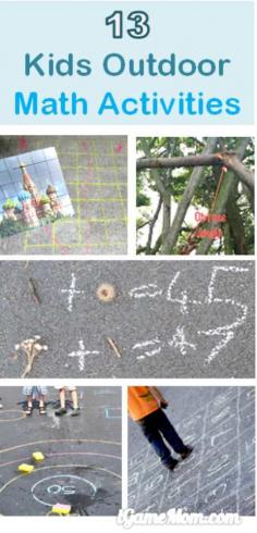 
                    
                        13 outdoor math activities for kids from preschool to high school -- great learning ideas for kids for summer
                    
                