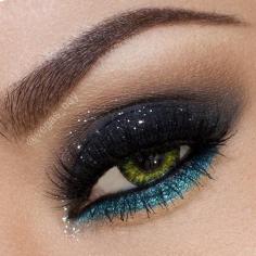 Turquoise & Black Smokey Eye- amazing eye model (love green eyes)