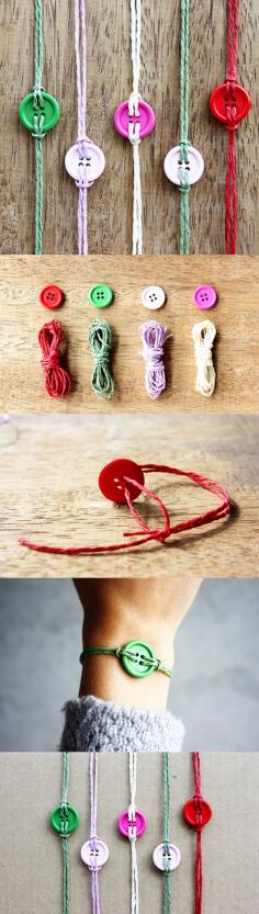 Easy DIY Crafts: Cute idea for guest gifts at a Cute As A Button baby shower! i am going to do this for a friendship bracelet.